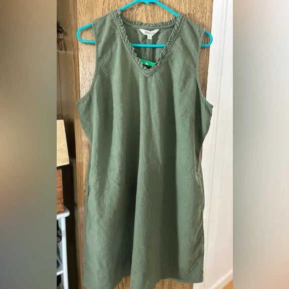Briggs New York | Dresses | Briggs Linen Blend Dress V Neck Xl | Poshmark